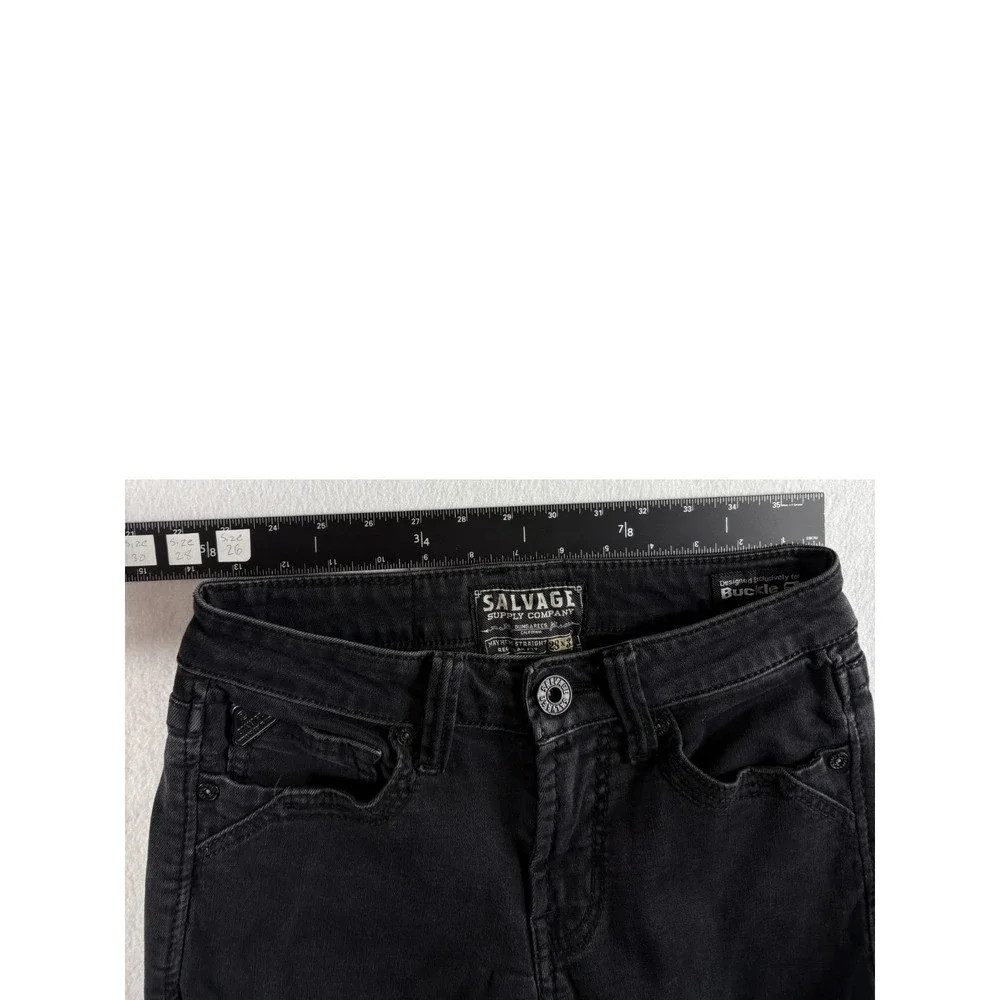 Buckle Salvage Mayhem Straight Regular Fit Jeans Mens 28x32 Black Denim Low Rise